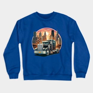 Semi Truck Lorry Big Rig 18 Wheeler Crewneck Sweatshirt